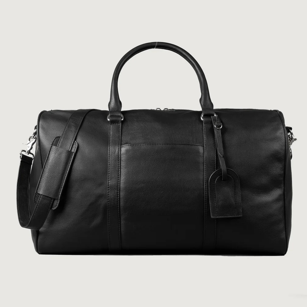 The Ryken Darrio Black Leather Duffle Bag