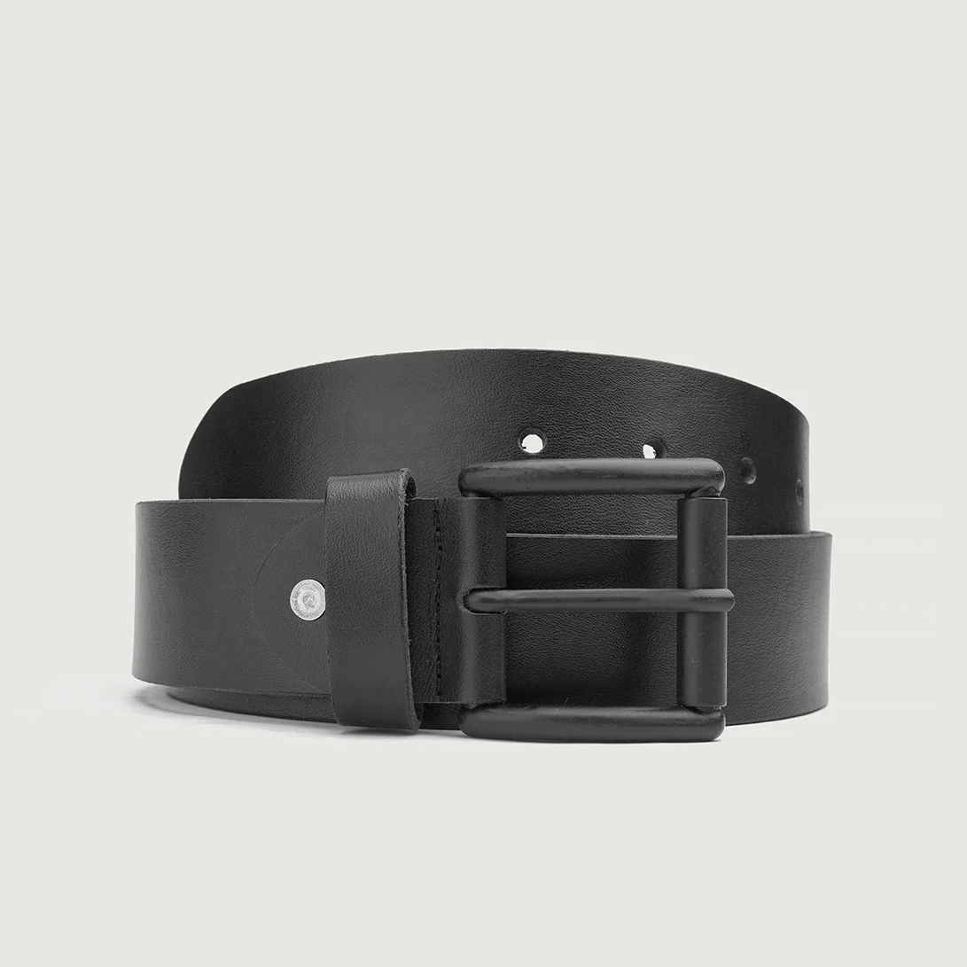 Ryken Black Leather Casual Belt - Image 3