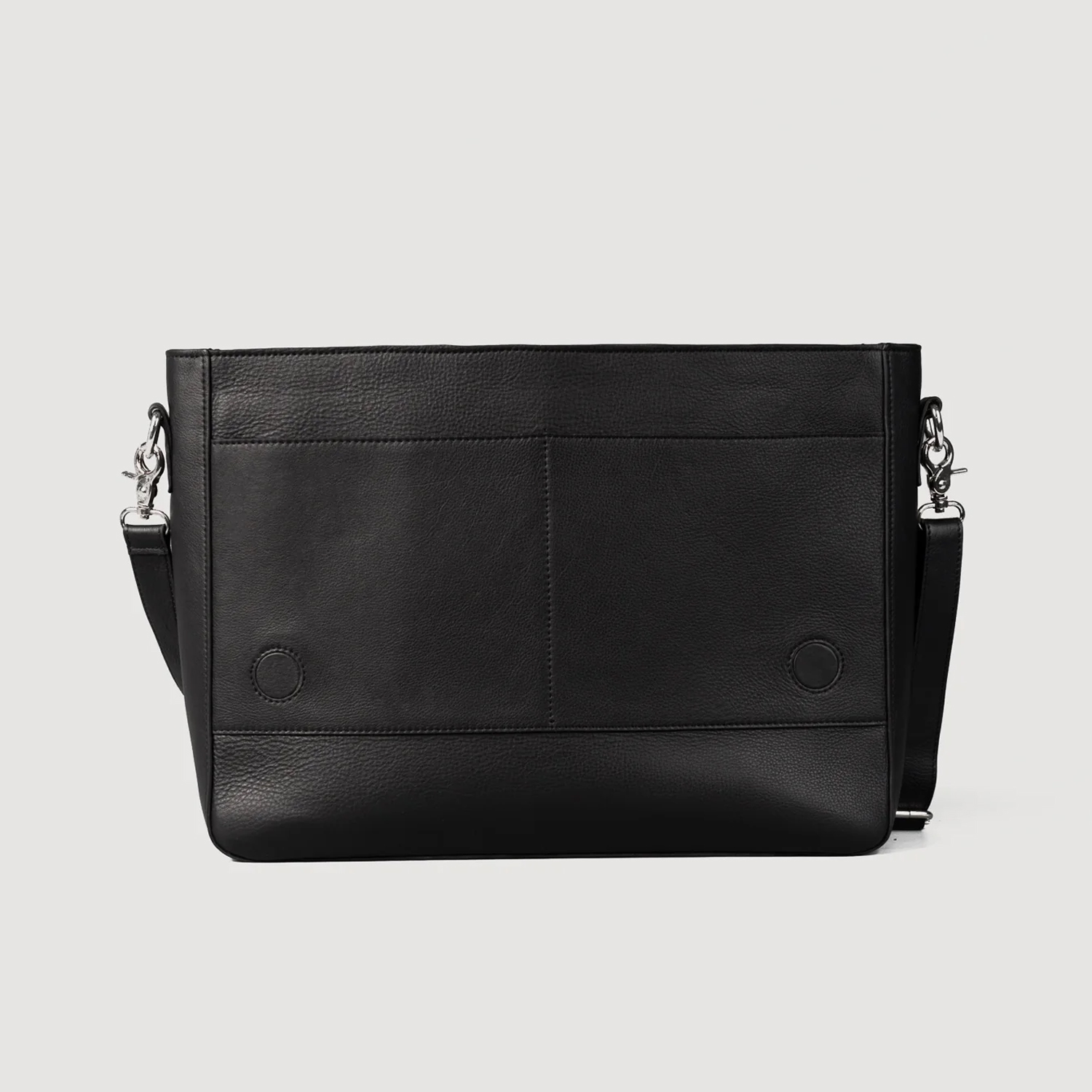 The Ryken / Carismatico Black Leather Messenger Bag - Image 4